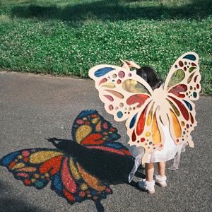 TEMU 1pc Vibrant Butterfly Wings DIY Kit, 리본, 분사 펜, 핫 멜트 접착제 - 빛과 그림자 셀룰로이드 재료, 엘프, 휴일 및 생일을 위한 완벽한 제품, 축제 선물 아이디어|분명한 나비 디자인|쉬운 조립 키트
