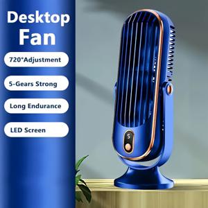 TEMU 2025년 업그레이드된 휴대용 USB 데스크 팬 - 대형 배터리, 5단계 속도 조절, 고성능 바람, 초장기 배터리 수명, 사무실, 여행, 캠핑, RV 및 야외 사용에 적합, 여행 필수품 | 현대적인 미적 감각 | 내구성 있는 디자인|캠핑선풍기