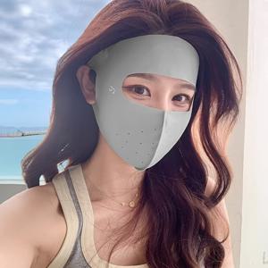 TEMU 여성용 경량 통기성 선스크린 마스크 - 아이슬리키 섬유, 탄력 있는 편안한 착용감의 블랙 컬러, 야외 활동 및 캐주얼 착용에 적합, 4가지 색상 제공|마스크|KF94마스크