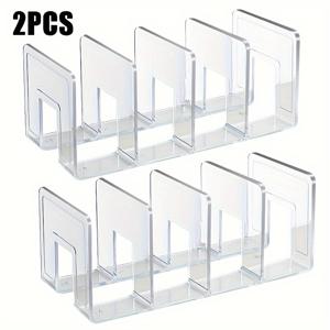 TEMU 2pcs 투명 아크릴 핸드백 정리함, 2pcs 투명 4개 구획 가방 보관함 - 옷장용으로 이상적, 핸드백, 넥타이, 스카프에 적합, 가벼움, 기계 세척 가능, 가방 보관 정리함|스카프|수납정리함