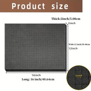TEMU 1개 16 x 12 x 2인치 박스 폼 라이너, 폴리에틸렌 도구 폼 보드, 서랍 라이너 폼은 정리 및 보관 도구를 향상시키며 그림자 픽 및 폼 인서트를 꺼냅니다 - 미리 큐브된 폼 보드를 꺼내는 기능, 바닥은 체스 게임 상자 보관 서랍에 사용 - 자를 수 있는 폼 인서트 도구 상자 버퍼, 카메라 블랙