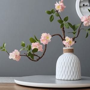 TEMU 화분 포함 시뮬레이션 매화 홈 데코 세트, 중국 스타일 죽은 가지 매화, 시뮬레이션 꽃, 심플 홈 데코, 어머니의 날 선물