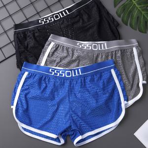 TEMU 3pcs 남성용 단색 컬러 복서 브리프, 청소년 메쉬 느슨한 통기성 편안한 복서 트렁크, 신축성있는 스포츠 반바지, 남성 캐주얼 속옷 일상복