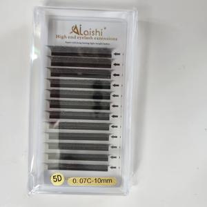 TEMU AILAISHI 살롱급 5D W 모양 속눈썹 익스텐션 - 자연스러운 룩 0.07mm 두께, C/D 컬 다양한, 길이 6-15mm, 재사용 가능, 쉽게 부채형 거짓 속눈썹