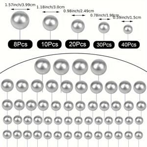 TEMU 108개 실버 볼 케이크 탑, 폼 볼 컵케이크 탑 선택, 새해 졸업 생일 휴가 파티 장식, 결혼 기념일 생일 베이킹 장식, 파티 용품, 케이크 장식
