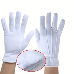 TEMU 남녀 공용 방한 장갑 - 캐주얼 풀 핑거 부직포 장갑, 폴리에스테르 & 나일론 블렌드, 미끄럼 방지 따뜻한 장갑, 작업 및 일상 사용 가능