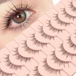 TEMU 5/10 쌍 눈썹 세트, Curl 3D 재사용 가능한 눈썹, 0.07mm, 6-15mm 길이, 인형 및 코스플레이 스타일, 메이크업 및 축제 의상에 완벽|코스프레