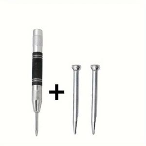 TEMU 3개 자동 센터 펀치 세트 - 조절 가능한 스프링 로드 메탈 드릴 도구, 목공 및 마킹용, 고탄소강, 미끄럼 방지, 정밀 박싱, 합금강 포함, DIY 프로젝트 / 전문가용, 장인 및 취미가 있는 사람들을 위한