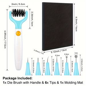 TEMU CYFUN 디자인 올인원 종이 조각 도구 키트, 화이트 플라스틱 꽃 모양 다이 브러시, 종이 꽃 몰드 트레이, 미술 및 공예 스크린 인쇄 액세서리 세트