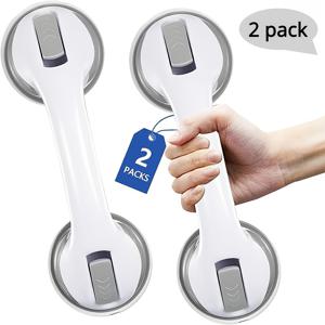 TEMU 1pc/2pcs 튼튼한 플라스틱 그립 바, 흡입 컵이 달린 견고한 드릴 없음 설치 샤워 및 욕조 핸들, 욕실 안전을 위한