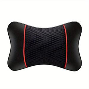 TEMU 1/10개 차량 시트 업그레이드용 통기성 목베개 부드러운 편안한 시트 레스트 쿠션 PU 메쉬 자동차 액세서리 장식, 폴리에스터