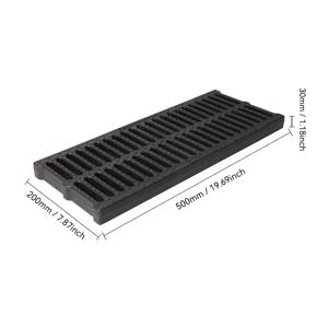 TEMU 1pc 내구성 폴리머 피일 및 스틱 배수 그릴 - 야외 수영장, 파티오, 차고용 직사각형 배수구 커버 - 레진 하수 필터 플레이트