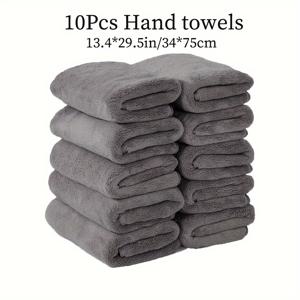 TEMU 10장 짜리 울트라소프트 마이크로파이버 손수건, 13.4x29.5인치, 높은 흡수성, 니트 폴리에스터 블렌드, 현대적인 직사각형 우주 테마 타월, 가정, 샤워, 헬스장, 사우나 - 다양한 색상|수건|샤워타올