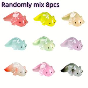 TEMU 8pcs 빛을 받는 살라만더 인형 - 귀여운, 아름다운, 레진으로 제작된 미니어처 DIY 장식, 파티 선물 및 거실, 침실, 수족관 및 정원 장식, DIY 장식|밝은 장식|세부 디자인, 방 장식용 인형