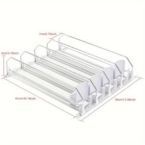 TEMU 1개 화이트 바 스타일 냉장고 음료 푸셔 - 41cm, 업그레이드된 위치 버클, 냉동고 안전 ABS 소재, 주방 및 식당 정리용