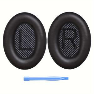 TEMU 보스 QuietComfort 35 (QC35) & Quiet Comfort 35 II (QC35 ii) 헤드폰용 교체용 이어 패드 이어 쿠션, 부드러운 프로틴 PU 가죽, 소음 차단 폼 | 블랙 | 실버 그레이 | 미드나잇 블루 | 화이트(로즈 골드) | 다크 그레이