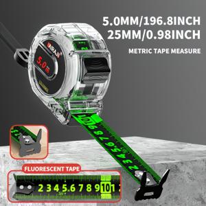 TEMU 1개 AIRAJI 고정밀 스틸 줄자 – 자체 잠금, 낙하 방지, 내마모성 투명 양면 스케일 (75m/295ft), 정확한 가정 및 산업용 카본 스틸 구조