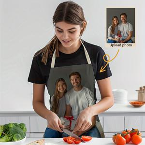 TEMU 1개, 맞춤 개인화된 앞치마, 친구, 커플, 가족, 동료들을 위한 사진 인쇄, 생일, 기념일을 위한 이상적인 선물, 튼튼한 폴리에스테르 앞치마, 주방 용품