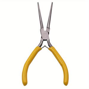 TEMU 노란 손잡이가 있는 1개 정밀 미니어처 플라이어 세트 - 바늘, 평면 & 둥근 코 팁 - DIY 주얼리 만들기 및 작은 공간 작업에 이상적, 튼튼한 철 구조, 주얼리 플라이어