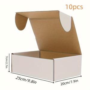 TEMU 9.7x7.7x2.7인치 크기의 하얀 배송 상자, 골판지 포장 상자, 공예품, 선물, 크리스마스, 할로윈, 프린터 용지 상자용 상업용 포장