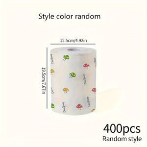 TEMU 1롤 400장, 게으른 식기건조용 천, 일회용 주방 종이타월, 세탁 가능한 습식 및 건식 행주, 기름 방지 와이프, 가정 청소용 천, 드라이 래그, 청소 용품, 청소 도구|물티슈