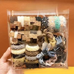 TEMU 86개 우아하고 귀여운 원단 머리 끈 세트, 고신축성있는 리본 머리 고리, 여성과 소녀를 위한 다재다능한 패션 헤어 액세서리, 모든 계절에 적합합니다.