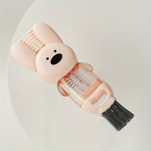 TEMU 4-in-1 미니 토끼 컵 세척 브러시 - 재사용 가능, 다기능, 부드러운 솔모, 컴팩트, 휴대 가능, 병, 틈새, 주방, 욕실 및 실외 표면을 쉽게 청소할 수 있음 - 변기, 샴푸 볼 등에 이상적