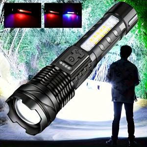TEMU 1개 충전식 LED 손전등 - 야외 활동 및 캠핑, 낚시, 사이클링, 가정용 비상 조명용 휴대용 LED 랜턴|캠핑랜턴