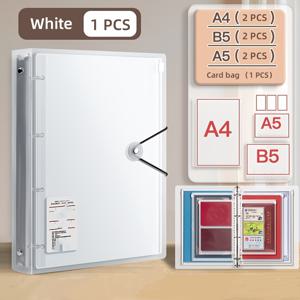 TEMU 내구성 있는 PP 플라스틱 A4/B5 바인더 파일 정리함 - 가정, 사무실 및 여행용 멀티포켓 문서 홀더, 청구서와 서류를 위한 투명 보호 슬리브, 청구서 정리기 | 스타일리시한 문서 보관함 | 메탈 링 바인더, 책상용 파일 정리대|A4용지|포카바인더