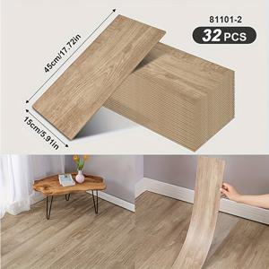 TEMU 32개 3D 목재 그라인 비닐 바닥 타일, 17.72