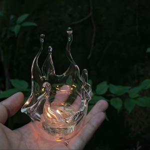 TEMU 손수 제작된 플레임 유리 촛대 홀더, 아로마 테라피 베이스, 고온 방지, 집의 분위기를 위한 장식용 테이블톱 촛대 스틱