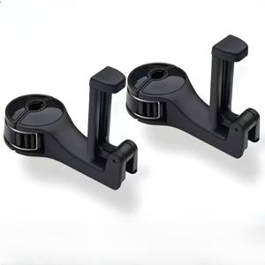 TEMU 2pcs 2-in-1 자동차 시트 후크 - 폰 홀더가 있는 내구성 있는 ABS, 지갑, 배낭, 장난감, 보관함을 위한 방수 다기능 후방 시트 설치기 - 모든 차량 모델에 적용 가능한 유니버설 피트, 후방 시트 보관함 | 현대 자동차 액세서리 | 내구성 있는 ABS 홀더, 자동차 시트 정리함
