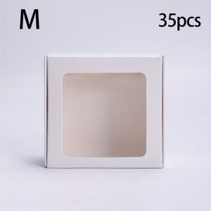 TEMU 35pcs 우아한 사각형 접은 선물 상자 - 갈색, 검정색, 흰색 크래프트 종이 상자, 창문 디자인으로 손수 만든 비누, 보석, 액세서리에 적합 - 결혼식, 생일, 모든 기회에 적합, 액세서리 보관 | 우아한 선물 상자 | 견고한 선물 상자, 보석용 선물 상자|폴딩박스