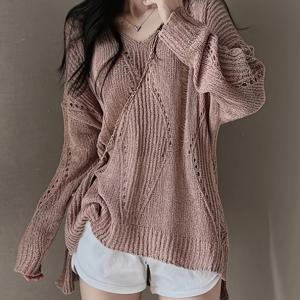 TEMU 여성용 루즈핏 긴팔 가디건 지오메트릭 패턴 - 베이지, 풀오버 스타일, 캐주얼 봄/여름 상의, 캐주얼 웨어 | 지오메트릭 패턴 상의 | 신축성 있는 원단