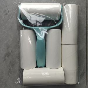 TEMU 린트 롤러 도구: 1 손잡이 + 6 교체 롤, 의류, 카펫 및 자동차 시트에 적합, 내구성이 뛰어난 손잡이가 특징이며 애완 동물 털에 이상적입니다.