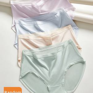 TEMU 매우 편안한! 업그레이드된 신제품 모달 고품질 속옷 4개 세트 - 단색 , 한정판 특별 할인 - 매우 편안함, 땀 흡수, 연한 베이지 친화적 스트레치 - 여성용 란제리 및 팬티|란제리