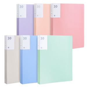 TEMU 1/6개, 혼합 색상, 30페이지/60페이지, A4 방수 폴더, 파일 데이터 책, 사무실 및 학생에게 적합, 정리하기 쉽습니다, 사무용품, 투명한 삽입 파일 가방
