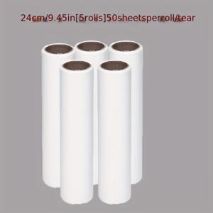 TEMU 5 휴대용 린트 리무버, 카펫 파일 롤러, 옷 보풀 제거기, 일회용 리필, 엑스트라 스티키 시트, 재사용 가능한 리필, 롤러 교체용 종이