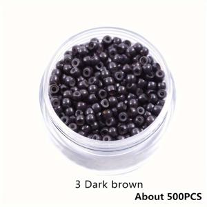 TEMU 500개의 구리 반지 비즈, 3.0mm 나노 링 비즈, 실리콘 라인 헤어 익스텐션용 - 성별 중립