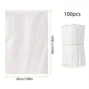 TEMU 100개/50개 30x20cm 흰색 부직포 과일 보호 끈 가방, 신발, 채소, 과일용 통기성 방진 가방, 새와 곤충으로부터 보호, 정원, 농장, 과수원에 이상적, 신발 커버 | 통기성 가방 | 부직포