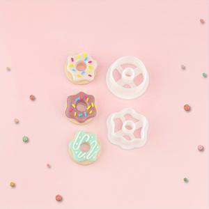 TEMU 2개 세트의 폴리머 클레이 커터 몰드, 도넛 모양 귀걸이 커팅 도구, DIY 보석 제작 디자인 액세서리, 플라스틱