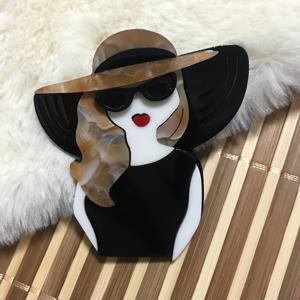 TEMU 2D 평면 1개 수제 스파이스 아크릴 브로치, 색상, 패턴 및 위치는 무작위입니다