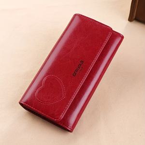 TEMU GERUOLA 정품 가죽 여성용 지갑 - 레드 하트 디자인, 도난 방지 RFID 보호, ID 슬롯 & 지퍼 수납칸이 있는 다기능 카드 홀더, 스타일리시하고 안전한 일상용 지갑, 스타일리시한 지갑 | 하트 패턴 지갑 | 정품 가죽 지갑