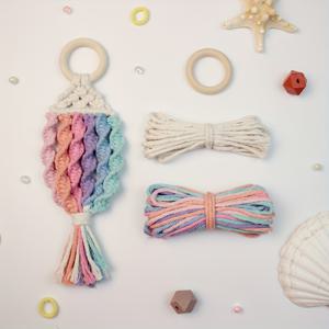 TEMU DIY 무지개 물고기 마크라메 키트, 튜토리얼 포함 - 색상을 선택하고 장식 태피스트리 & 가방 참을 만들어보세요