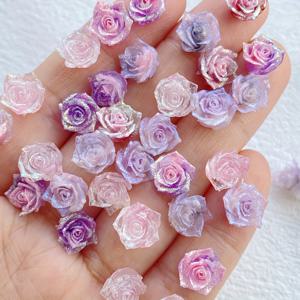 TEMU 20/40개 혼합 PVC 소프트 고무 미니 컬러풀 로즈 플랫백 꽃 조각상, 무향, 네일 아트, DIY 웨딩 스크랩북, 보석 공예 및 액세서리용