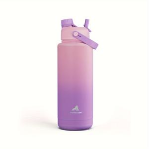 TEMU 1pc POWCAN 40oz 단열 스테인레스 스틸 물병, 누출 방지, BPA 프리, 24시간 동안 음료를 차갑게 유지, 2-in-1 빨대 및 뚜껑, 스포츠, 체육관, 여행 및 학교에 이상적입니다.