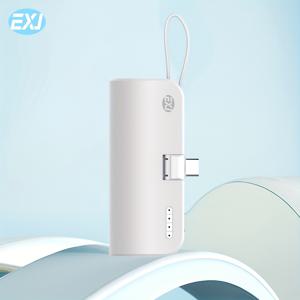 TEMU EXJ-5000mAh 휴대용 파워 뱅크, 소형 가벼운 디자인, 조명 램프 포함, 아이폰 플러스/15 프로/15 프로 맥스/iPad 프로 및 삼성 안드로이드용 빠른 USB 충전, 포켓 사이즈 백업 배터리|보조배터리