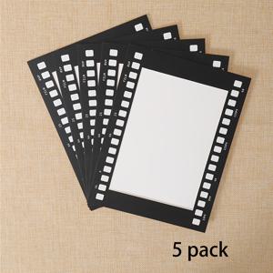 TEMU 5pcs 클래식 블랙 앤 화이트 사진 프레임 세트, 빈티지 필름 스트립 사진 프레임, 6x7인치 디스플레이 프레임, DIY 벽 스티커 보드 프레임 - 가벼움, 수직형, 긴 모양, 단일 사진 방향, 가족 및 친구를 위한 이상적인 선물