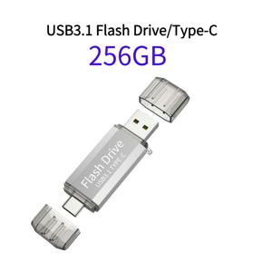 TEMU LansTen USB 3.1 플래시 드라이브, 128GB/256GB, 듀얼 OTG, 고속 2-in-1 USB-C & USB-A 삼성, 화웨이, 맥북, 크롬북 픽셀용 손가락 드라이브 - 휴대용 저장 솔루션, 휴대용 저장 장치 | 세련된 금속 마감 | 내구성 있는 플래시 드라이브