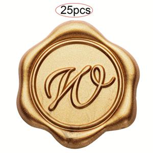 TEMU 25/30pcs 초기 알파벳 접착 왁스 스티커, 문자 (A B D F G H J K L M N P R U V) 왁스 스티커 편지 봉투 봉인 스티커 편지 자체 접착 금색 스티커 결혼 파티 생일 크리스마스|실링왁스